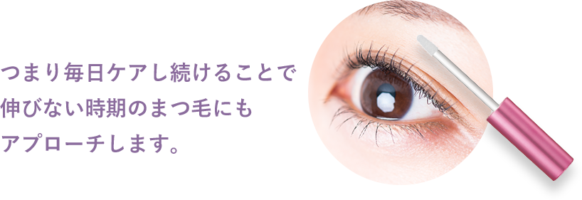 つまり毎日ケアし続けることで伸びない時期のまつ毛にもアプローチ