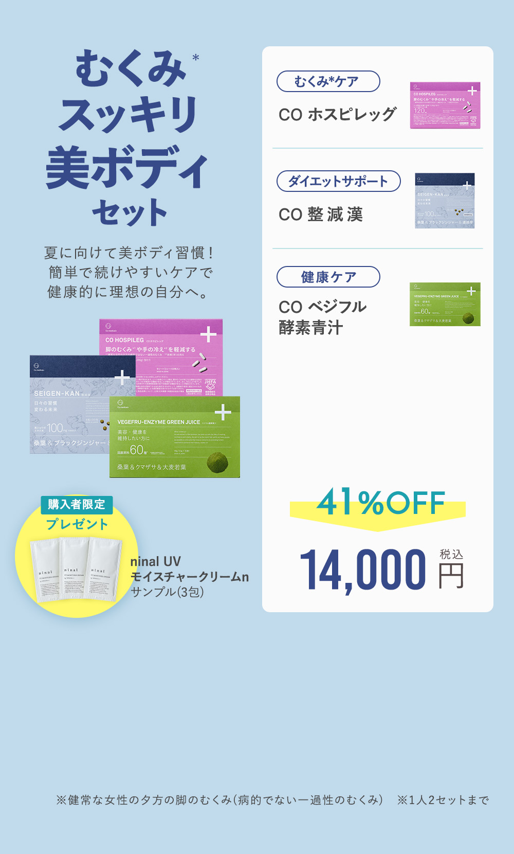 むくみスッキリ美ボディセット 41%OFF 14,000円（税込）
