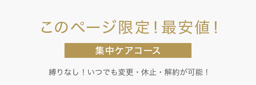 公式サイト限定！最安値！毎月1本 集中ケアコース 縛りなし！いつでも変更・休止・解約が可能！