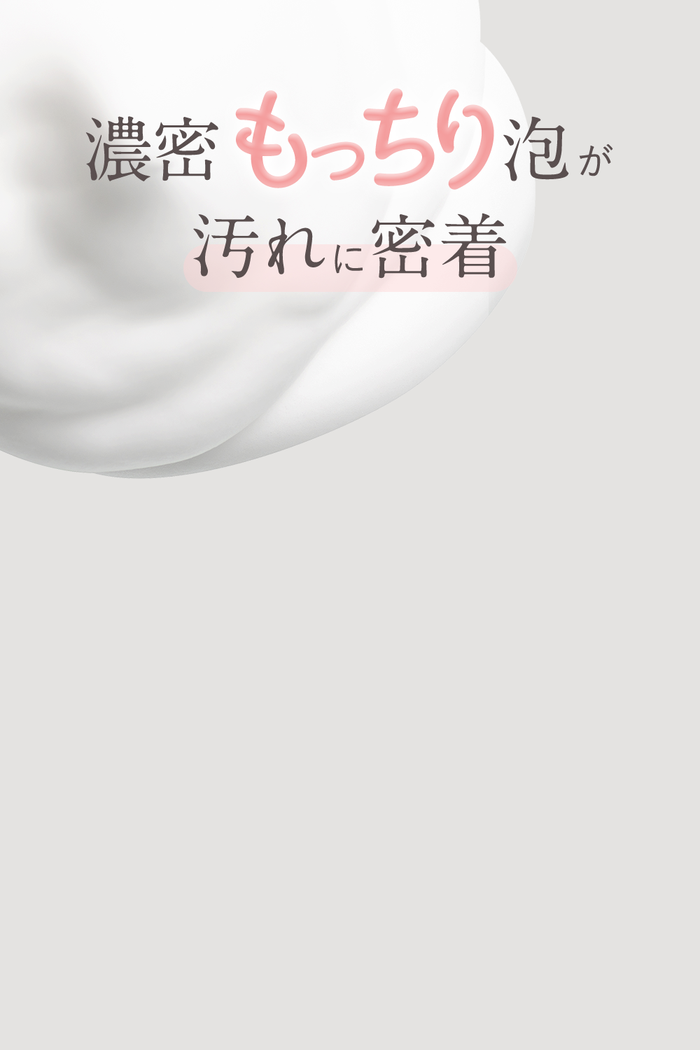 濃密もっちり泡が汚れに密着