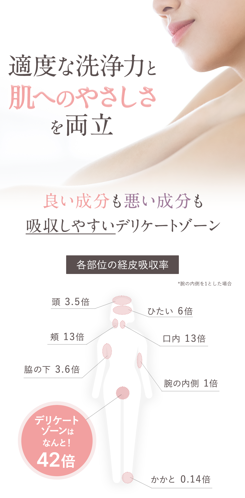 適度な洗浄力と肌へのやさしさを両立　いい成分も悪い成分も吸収しやすいデリケートゾーン