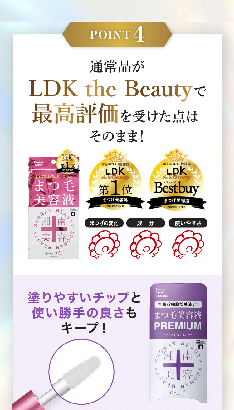 POINT4 LDKで最高評価を受けた点はそのまま！使いやすいチップで塗りやすさMax！まつエク・パーマ・眉毛にも使用可能