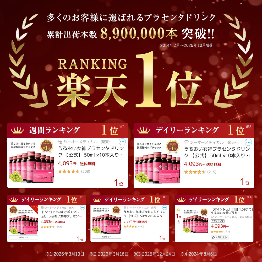 COうるおい女神プラセンタドリンク